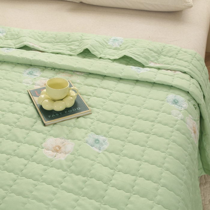 91家纺网 家纺一手货源 找家纺 被多多被业 2026新款亲肤棉绗绣夏被空调被夏凉被 悠然