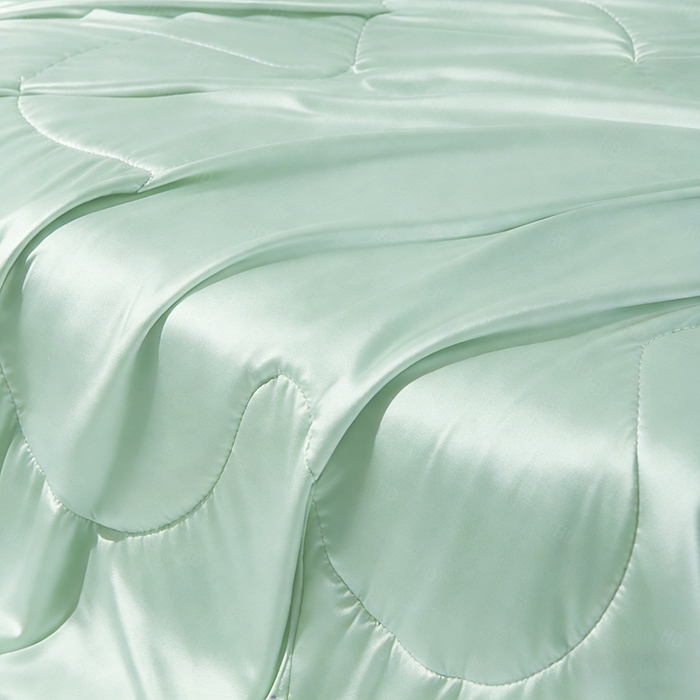 91家纺网 家纺一手货源 找家纺 憨豆家纺 2026新款水洗冰丝夏被四件套星球水洗真丝夏凉被（含抗菌棉）跨境外贸床笠款空调被 冰甜绿