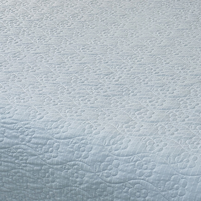 91家纺网 家纺一手货源 找家纺 栩裕纺织 2026新款云感双层纱床盖四件套 海蓝波点