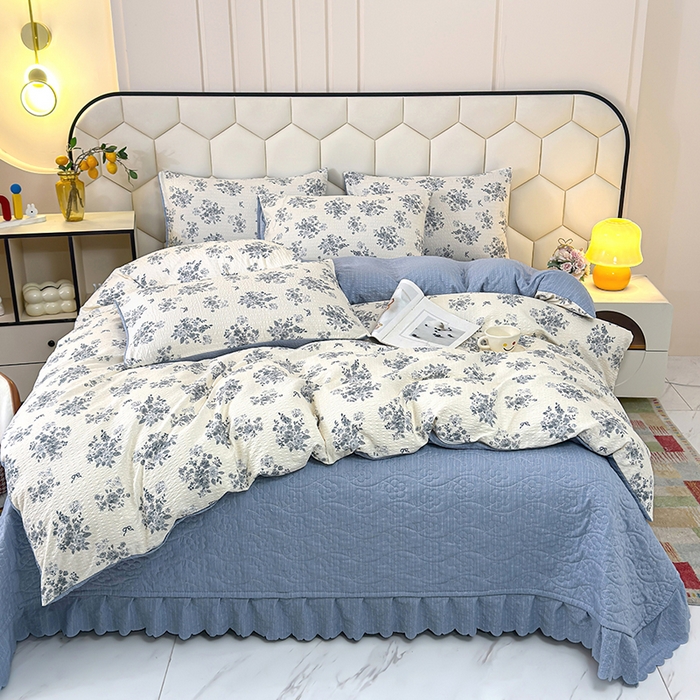 栩裕纺织 2026新款云感双层纱床盖四件套 沐颜