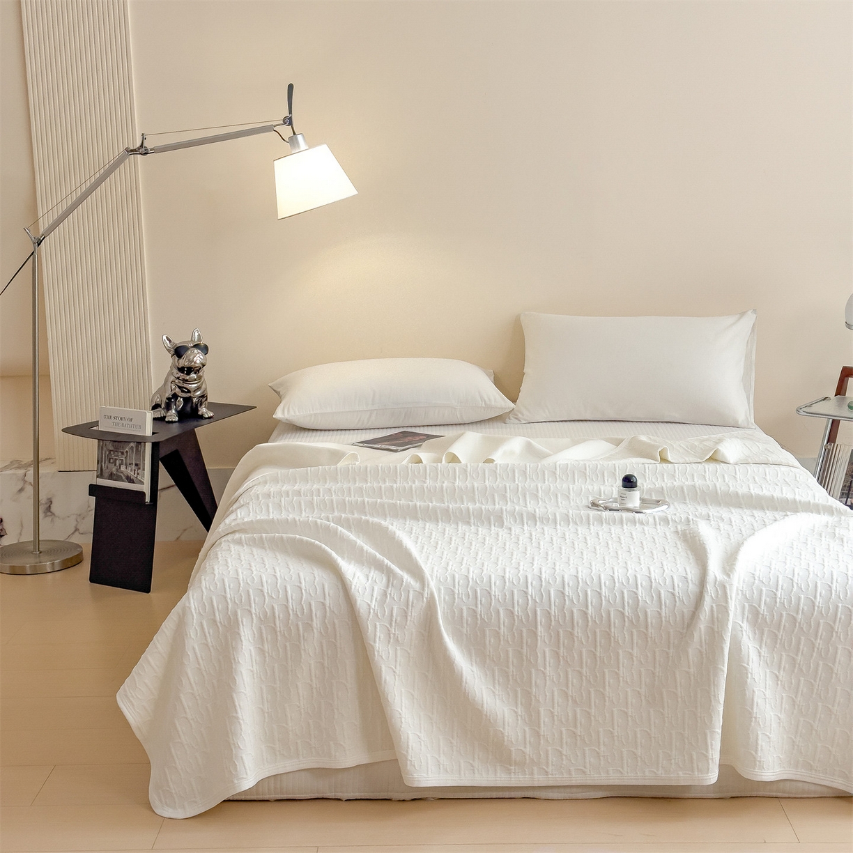 91家纺网 家纺一手货源 找家纺 布凡家居 2026新款290克全棉A类三层纱盖毯夏被午睡被 雅韵-高级白