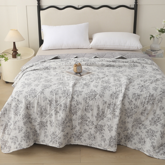 91家纺网 家纺一手货源 找家纺 被多多被业 2026新款皱皱纱夏被夏凉被空调被 暗香