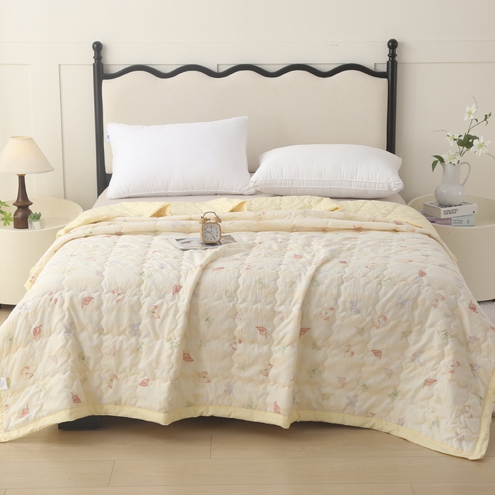 91家纺网 家纺一手货源 找家纺 被多多被业 2026新款皱皱纱夏被夏凉被空调被 彩蝶