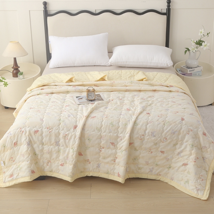 91家纺网 家纺一手货源 找家纺 被多多被业 2026新款皱皱纱夏被夏凉被空调被 彩蝶