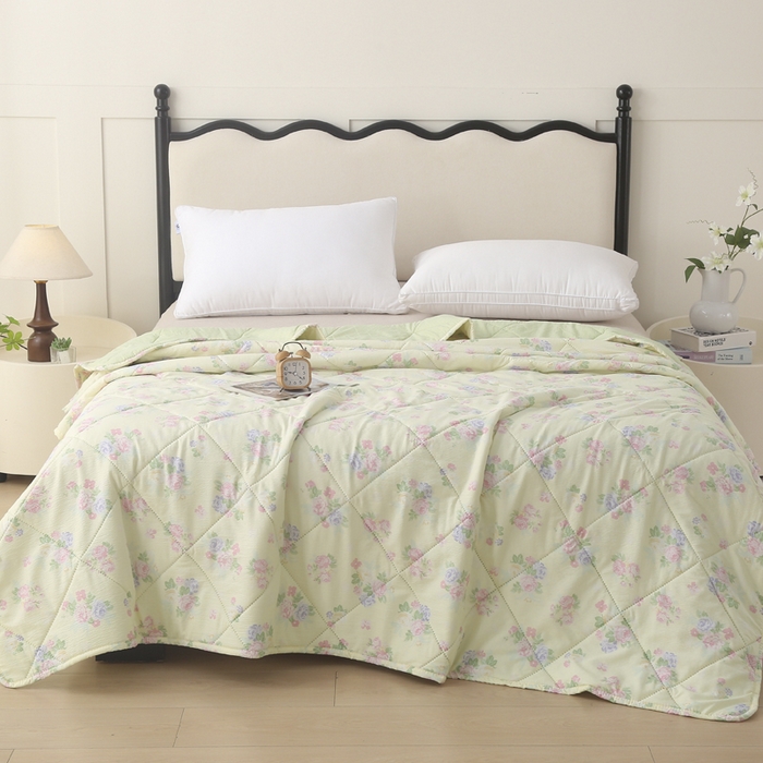 91家纺网 家纺一手货源 找家纺 被多多被业 2026新款皱皱纱夏被夏凉被空调被 朵朵情怀