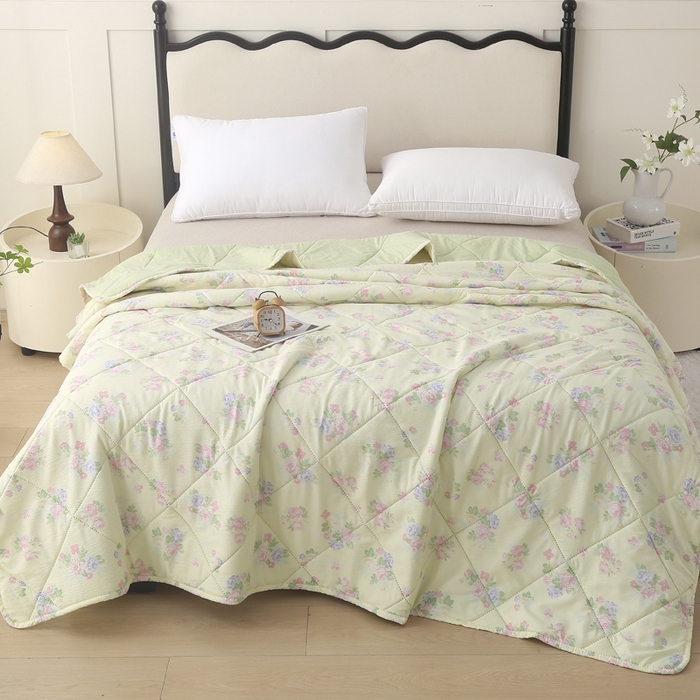 91家纺网 家纺一手货源 找家纺 被多多被业 2026新款皱皱纱夏被夏凉被空调被 朵朵情怀