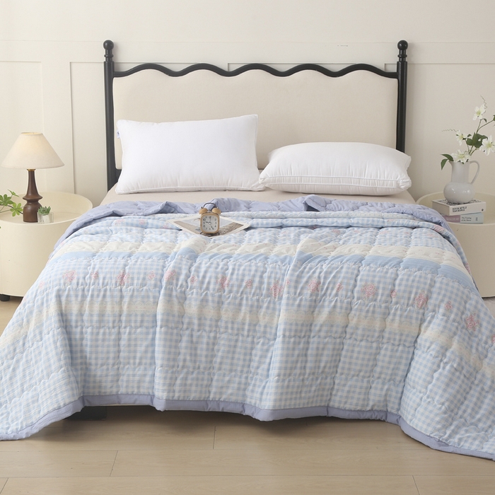 91家纺网 家纺一手货源 找家纺 被多多被业 2026新款皱皱纱夏被夏凉被空调被 芬芳花香