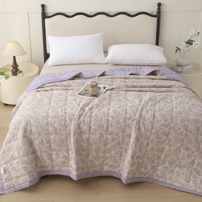 91家纺网 家纺一手货源 找家纺 被多多被业 2026新款皱皱纱夏被夏凉被空调被 花都舞影