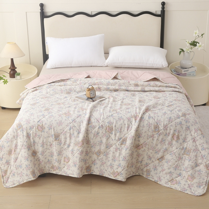 91家纺网 家纺一手货源 找家纺 被多多被业 2026新款皱皱纱夏被夏凉被空调被 花香动人