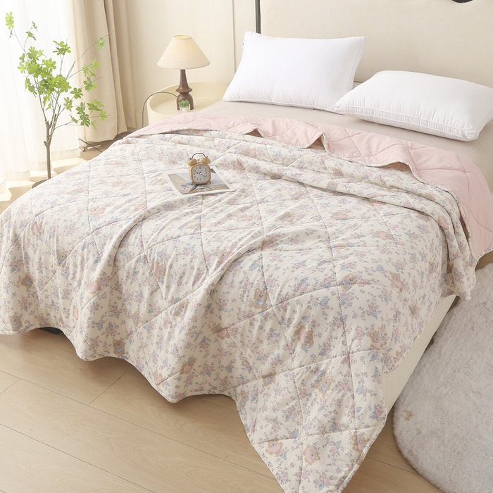 91家纺网 家纺一手货源 找家纺 被多多被业 2026新款皱皱纱夏被夏凉被空调被 花香动人