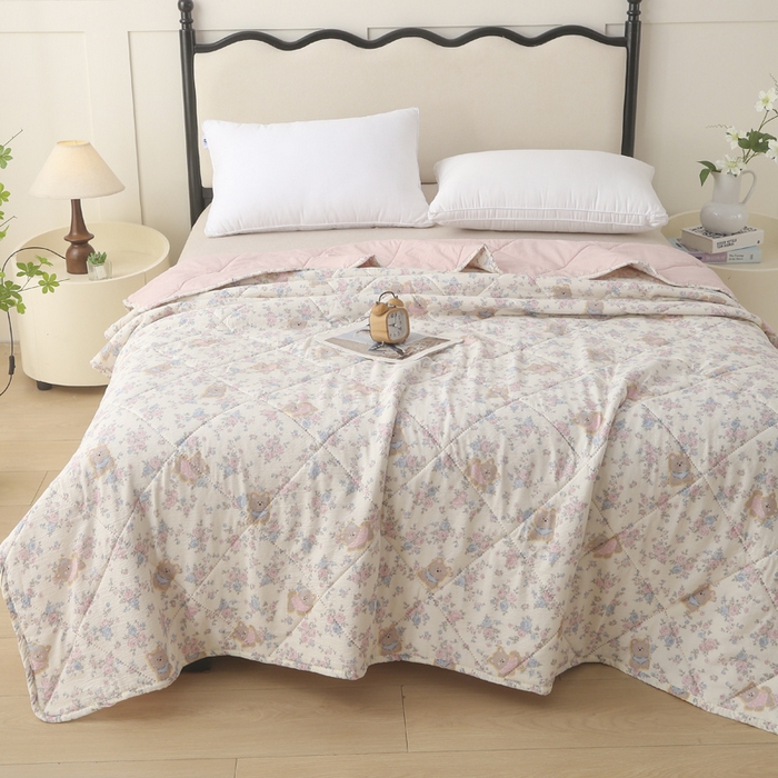 91家纺网 家纺一手货源 找家纺 被多多被业 2026新款皱皱纱夏被夏凉被空调被 花香动人