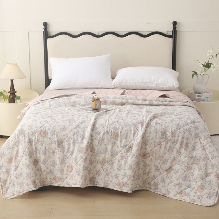 91家纺网 家纺一手货源 找家纺 被多多被业 2026新款皱皱纱夏被夏凉被空调被 花香动人