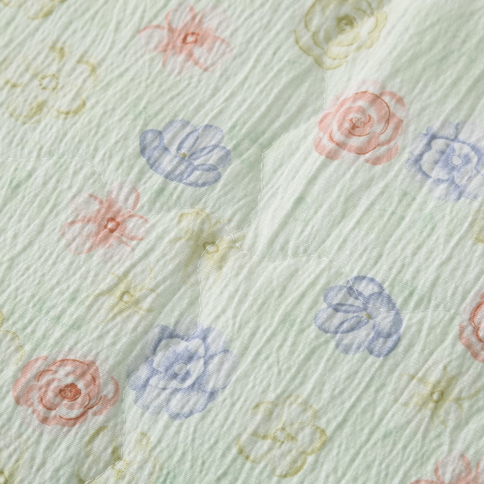 91家纺网 家纺一手货源 找家纺 被多多被业 2026新款皱皱纱夏被夏凉被空调被 清风花影