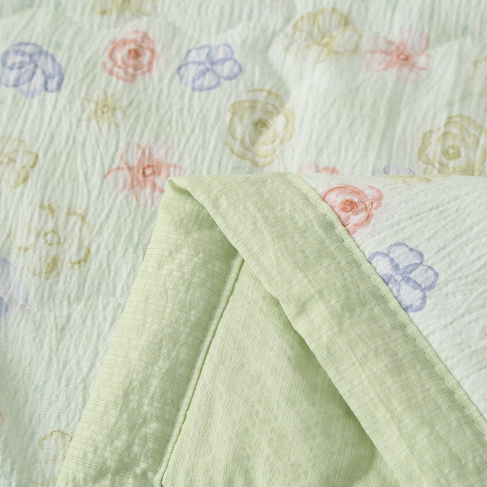 91家纺网 家纺一手货源 找家纺 被多多被业 2026新款皱皱纱夏被夏凉被空调被 清风花影