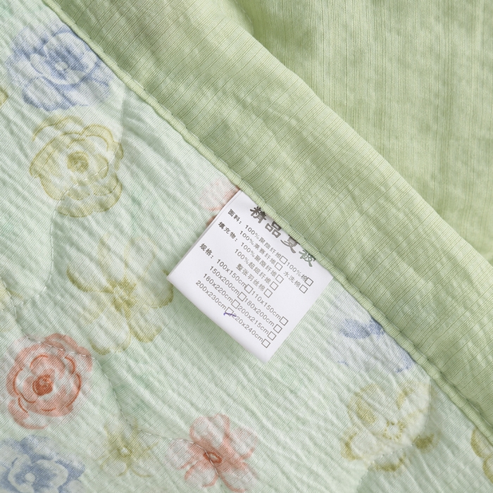 91家纺网 家纺一手货源 找家纺 被多多被业 2026新款皱皱纱夏被夏凉被空调被 清风花影