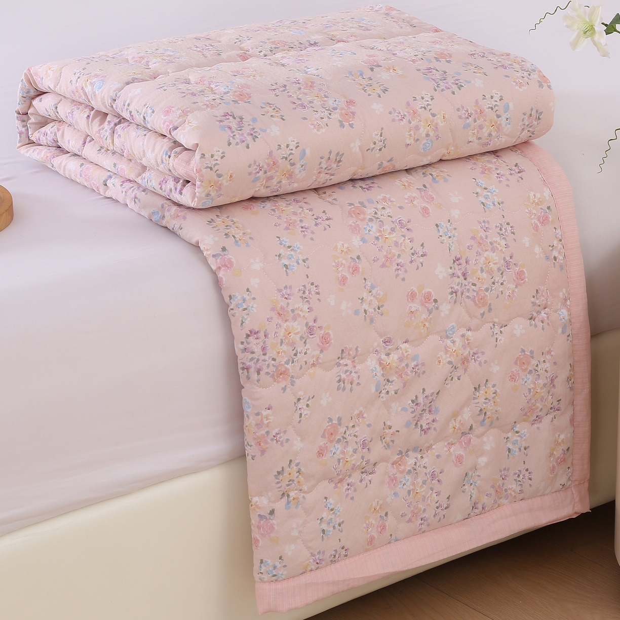 被多多被业 2026新款皱皱纱夏被夏凉被空调被 欣然花开