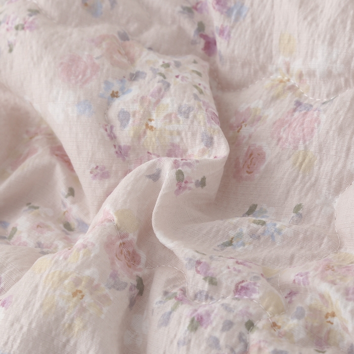 91家纺网 家纺一手货源 找家纺 被多多被业 2026新款皱皱纱夏被夏凉被空调被 欣然花开