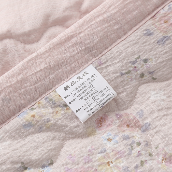 91家纺网 家纺一手货源 找家纺 被多多被业 2026新款皱皱纱夏被夏凉被空调被 欣然花开