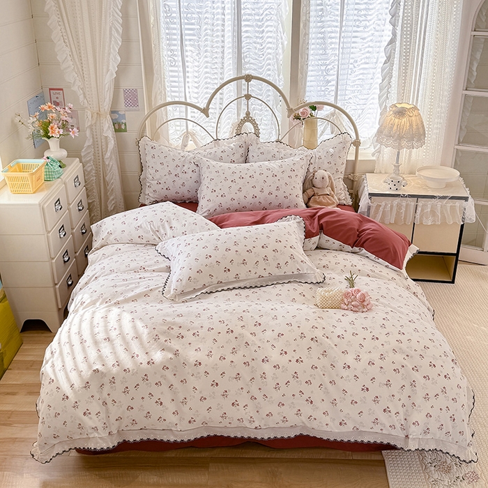 91家纺网 家纺一手货源 找家纺 沐珩家纺 2026新款古法水洗仿棉云感棉印花单枕套 古法-花影如梦