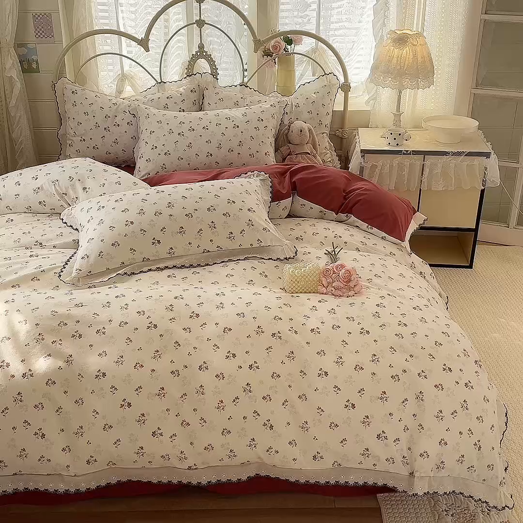 91家纺网 家纺一手货源 找家纺 沐珩家纺 2026新款古法水洗仿棉云感棉印花单枕套 古法-花影如梦