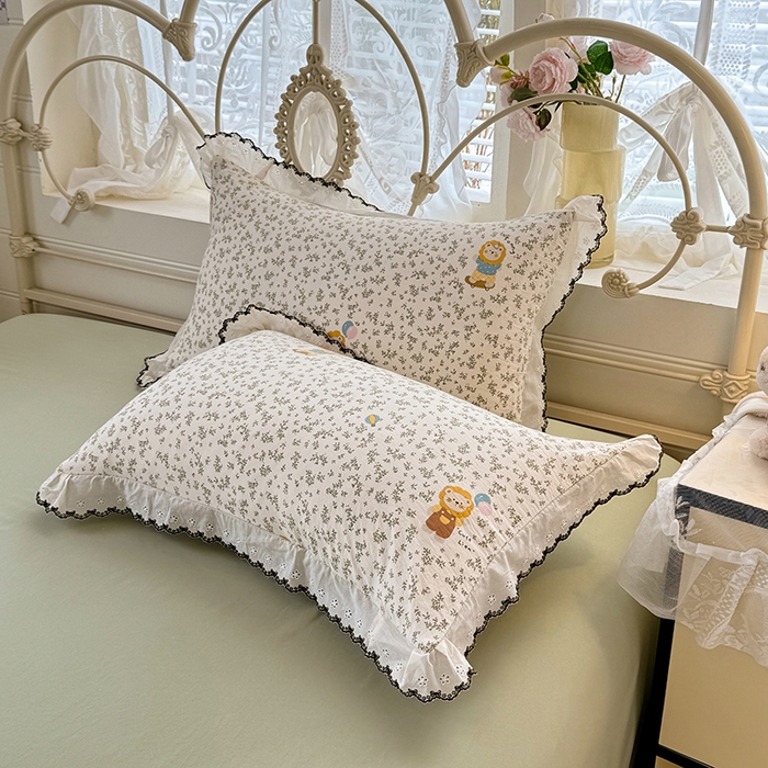 91家纺网 家纺一手货源 找家纺 沐珩家纺 2026新款古法水洗仿棉云感棉印花单枕套 古法-马戏团