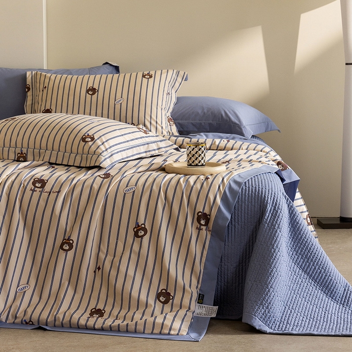 91家纺网 家纺一手货源 找家纺 （总）立奥被业 2026新品冰丝棉夏被四件套竹节纱夏被四件套