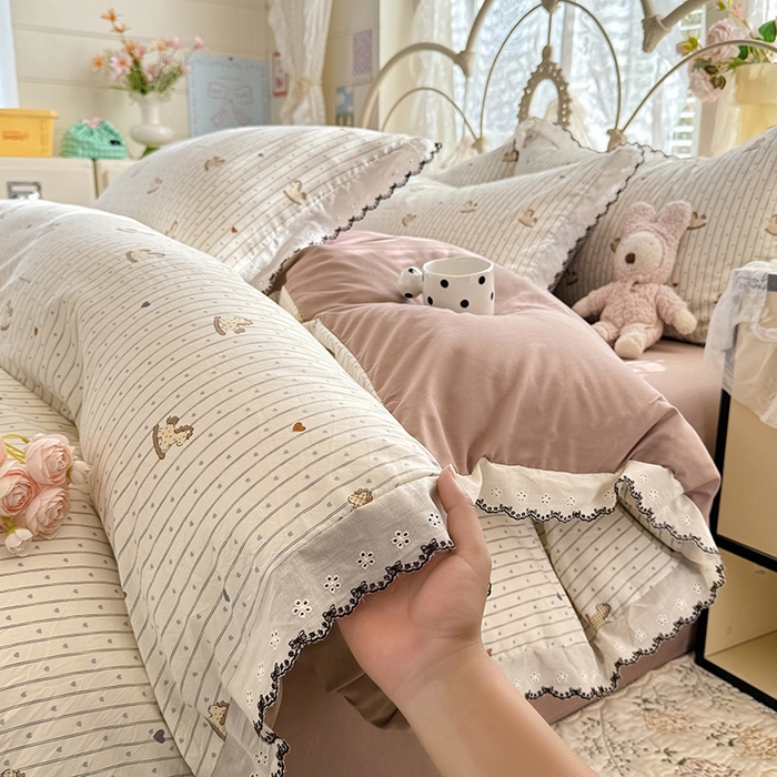 91家纺网 家纺一手货源 找家纺 沐珩家纺 2026新款古法水洗仿棉云感棉印花单枕套 古法-木马乐园