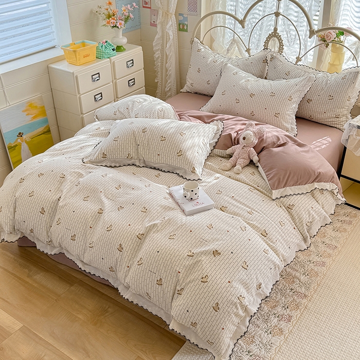 91家纺网 家纺一手货源 找家纺 沐珩家纺 2026新款古法水洗仿棉云感棉印花单枕套 古法-木马乐园