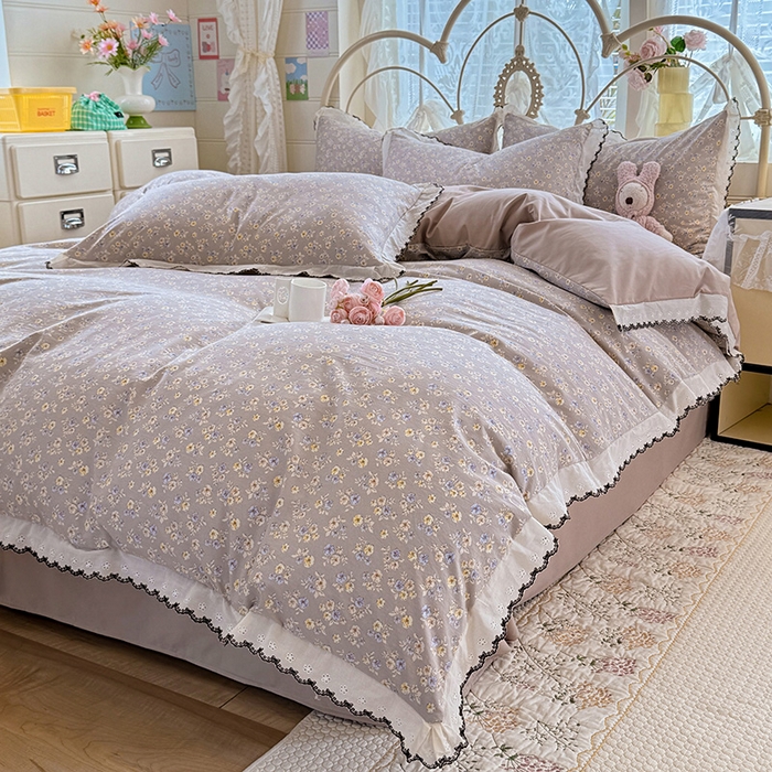 91家纺网 家纺一手货源 找家纺 沐珩家纺 2026新款古法水洗仿棉云感棉印花单枕套 古法-浅黄云絮