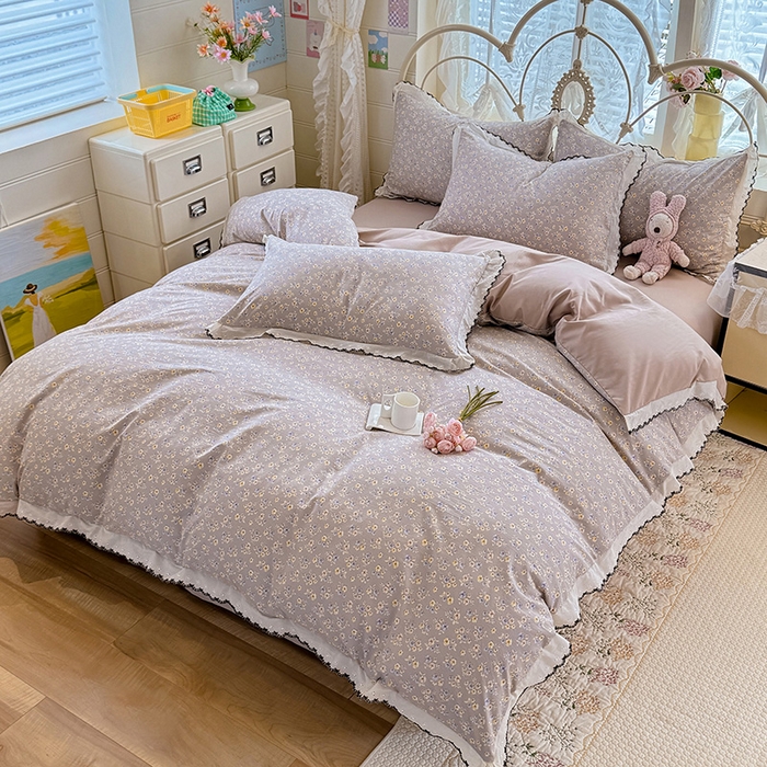 91家纺网 家纺一手货源 找家纺 沐珩家纺 2026新款古法水洗仿棉云感棉印花单枕套 古法-浅黄云絮