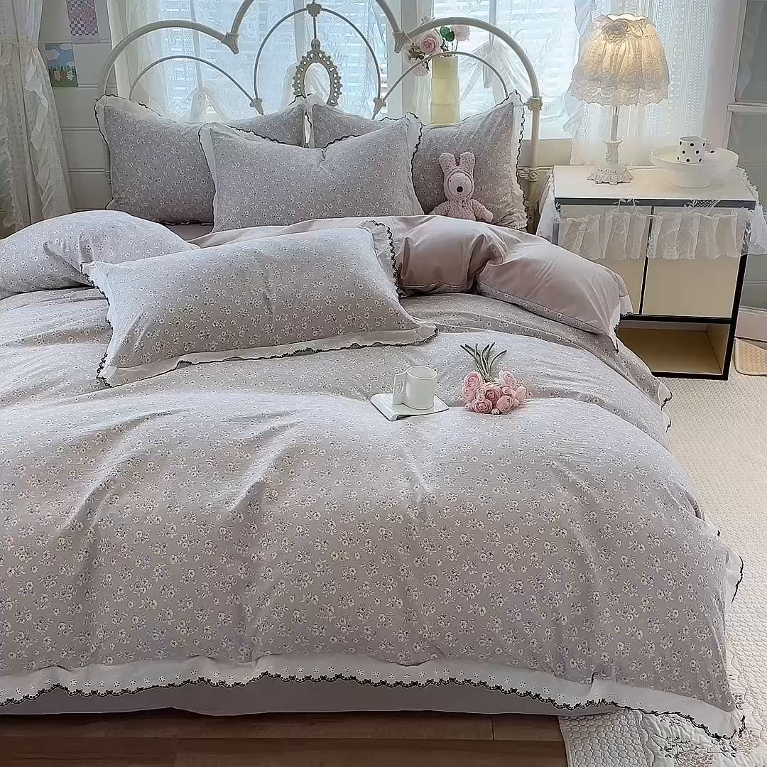 91家纺网 家纺一手货源 找家纺 沐珩家纺 2026新款古法水洗仿棉云感棉印花单枕套 古法-浅黄云絮