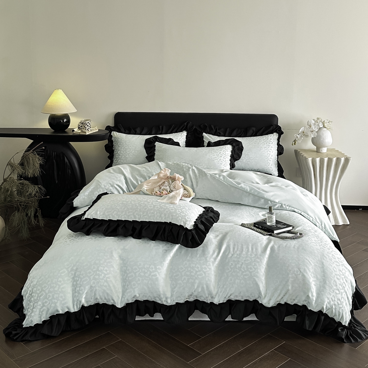 ab家纺 2026新款真丝提花四件套 水绿