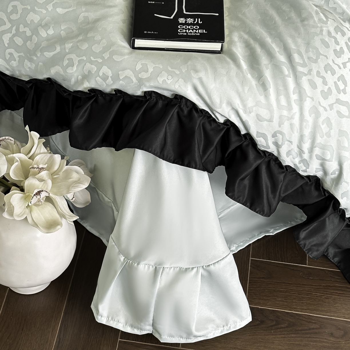 91家纺网 家纺一手货源 找家纺 ab家纺 2026新款真丝提花四件套 水绿