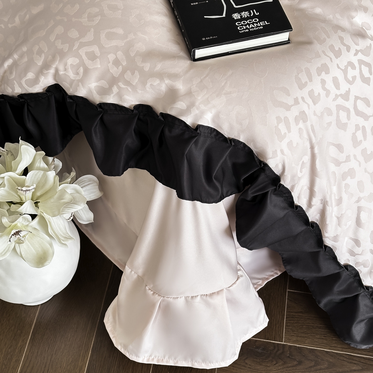 91家纺网 家纺一手货源 找家纺 ab家纺 2026新款真丝提花四件套 樱花粉