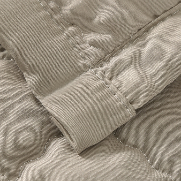 91家纺网 家纺一手货源 找家纺 被多多被业 2026新款纯色绗绣夏被夏凉被空调被 咖小格