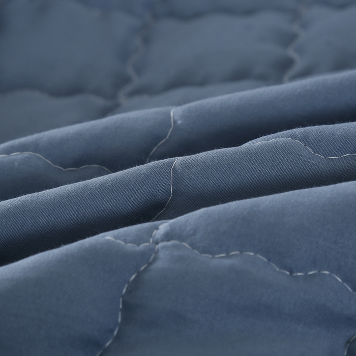 91家纺网 家纺一手货源 找家纺 被多多被业 2026新款纯色绗绣夏被夏凉被空调被 深蓝小格