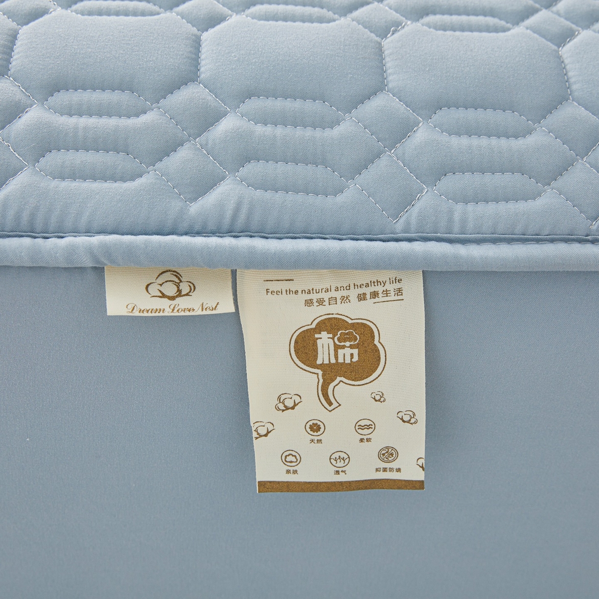 91家纺网 家纺一手货源 找家纺 女子家纺 2026新款大豆纤维深睡床笠 秋波蓝