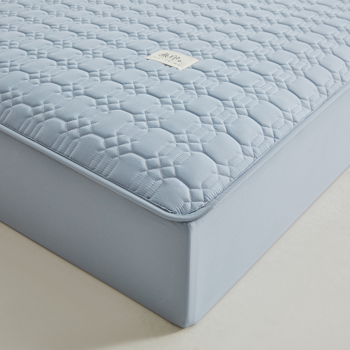 91家纺网 家纺一手货源 找家纺 女子家纺 2026新款大豆纤维深睡床笠 秋波蓝