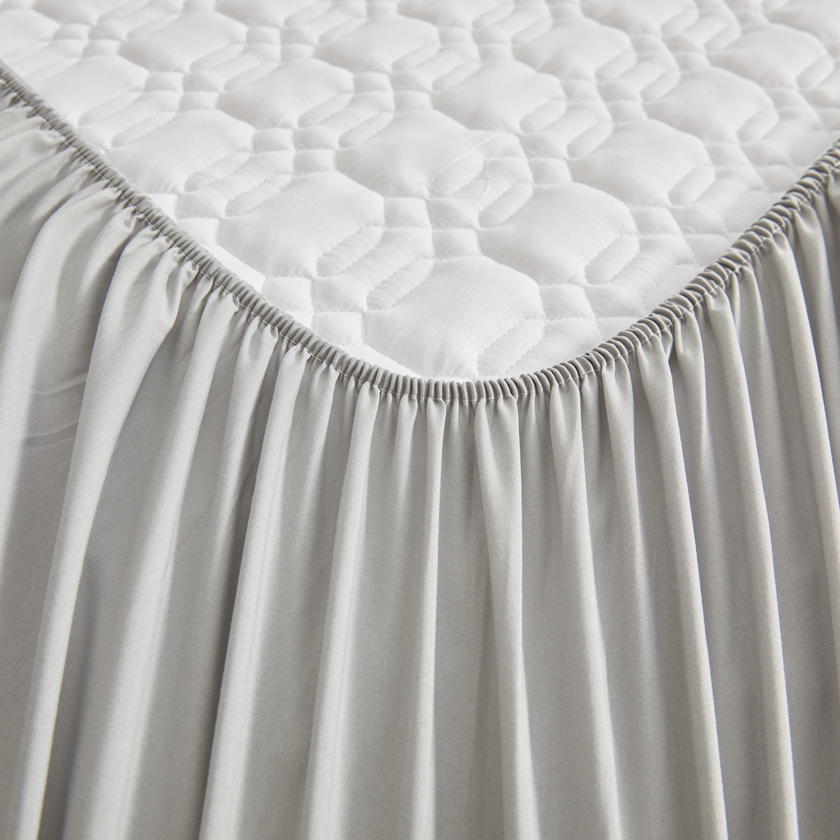 91家纺网 家纺一手货源 找家纺 女子家纺 2026新款大豆纤维深睡床笠 星河灰