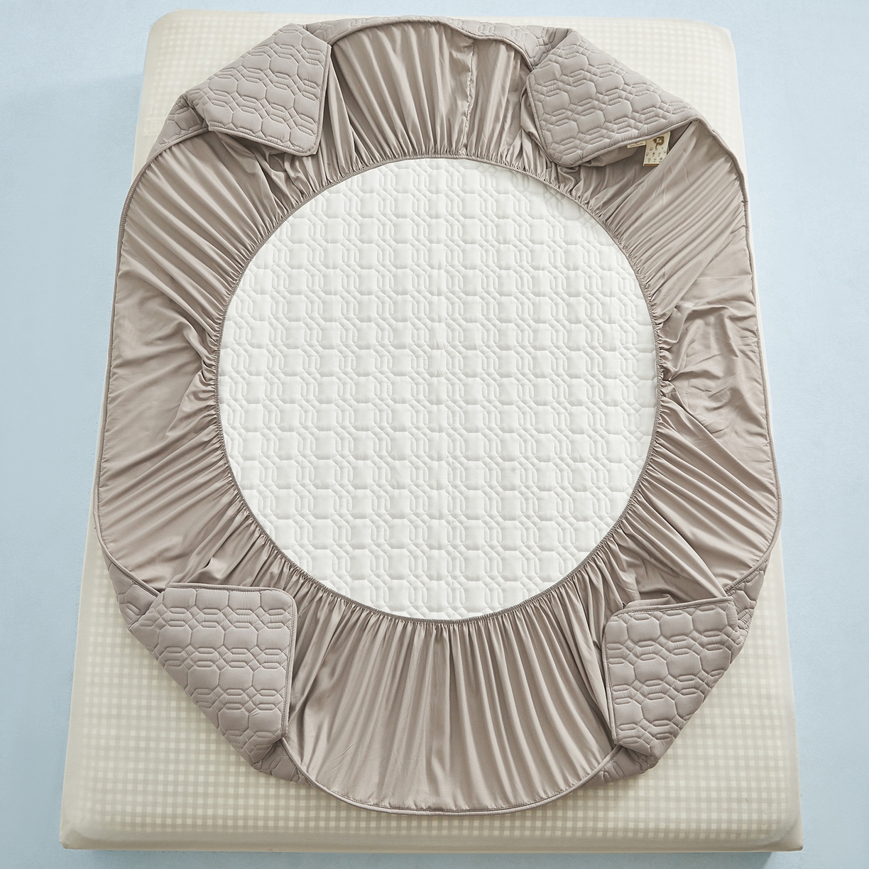 91家纺网 家纺一手货源 找家纺 女子家纺 2026新款大豆纤维深睡床笠 月石灰