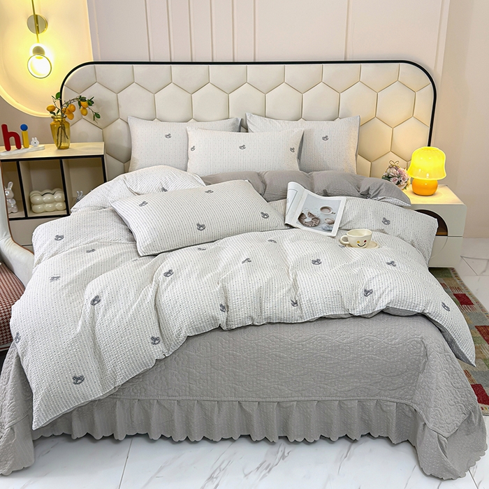 91家纺网 家纺一手货源 找家纺 （总）凤杰家纺 2026新款云感双层纱床盖四件套