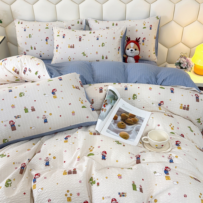 91家纺网 家纺一手货源 找家纺 凤杰家纺 2026新款云感双层纱床盖四件套 百变马力