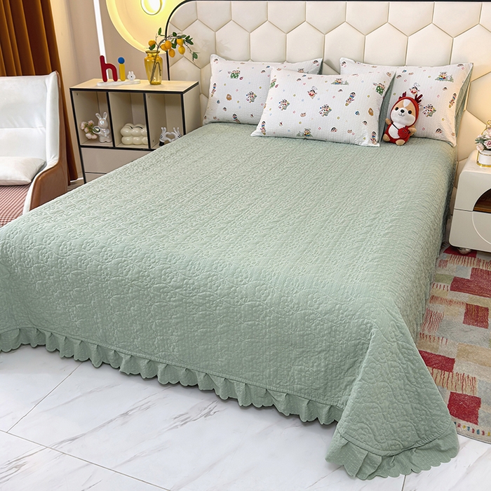 91家纺网 家纺一手货源 找家纺 凤杰家纺 2026新款云感双层纱床盖四件套 欢乐小新