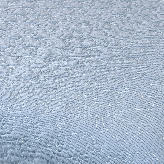 91家纺网 家纺一手货源 找家纺 凤杰家纺 2026新款云感双层纱床盖四件套 蓝调蝴蝶结