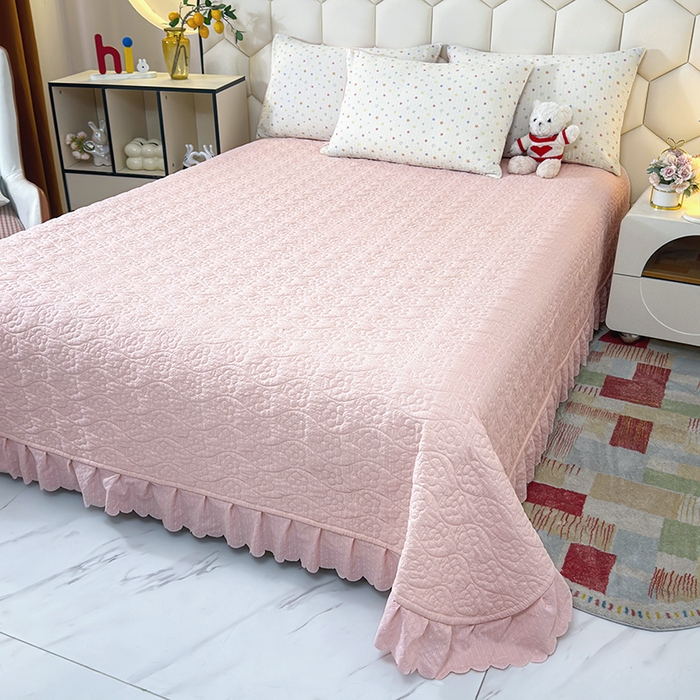 91家纺网 家纺一手货源 找家纺 凤杰家纺 2026新款云感双层纱床盖四件套 满天星