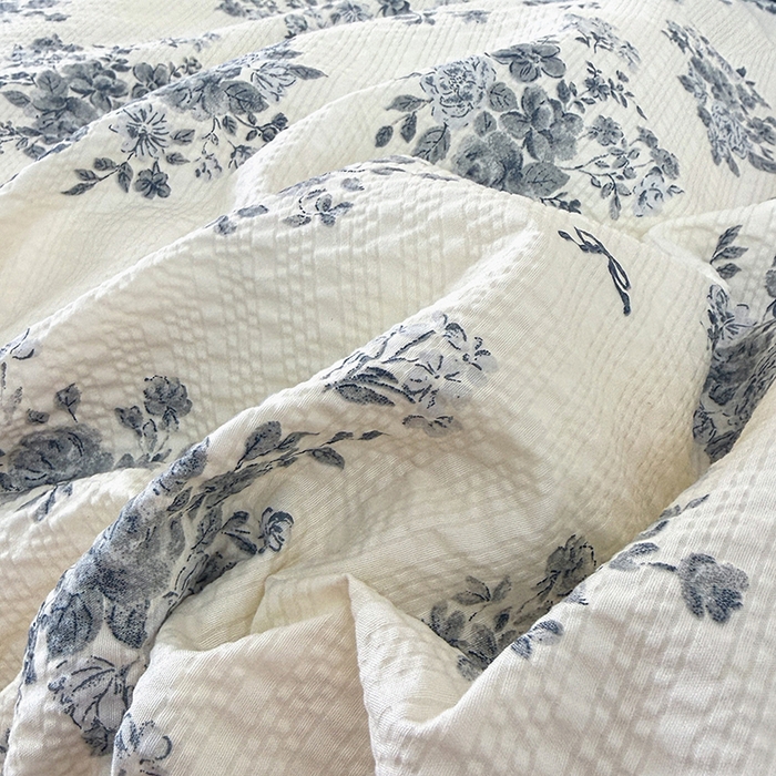 91家纺网 家纺一手货源 找家纺 凤杰家纺 2026新款云感双层纱床盖四件套 沐颜