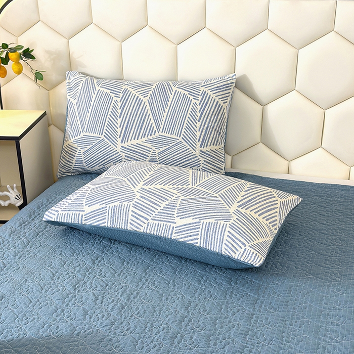 91家纺网 家纺一手货源 找家纺 凤杰家纺 2026新款云感双层纱床盖四件套 绅士条纹