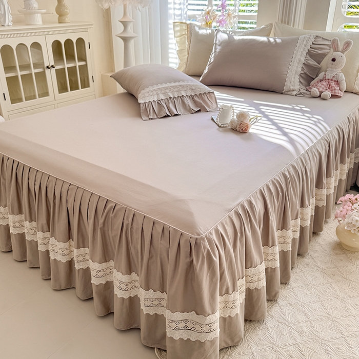 91家纺网 家纺一手货源 找家纺 （总）美达家纺 2026新款13372全棉素色夹棉床笠四件套