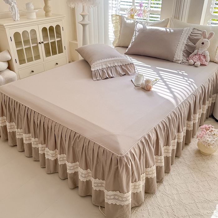 91家纺网 家纺一手货源 找家纺 （总）美达家纺 2026新款纯色13372全棉床裙法式镂空庄园风