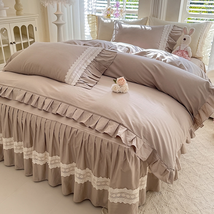 91家纺网 家纺一手货源 找家纺 （总）美达家纺 2026新款13372全棉素色夹棉床笠四件套